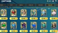 Snippet showing the EA FC Mobile Captains Week 3 players and legends with high OVRs (Image via EA Sports)